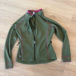 ** Zoic athena Full zip front jacket Green Pink Outdoors Small